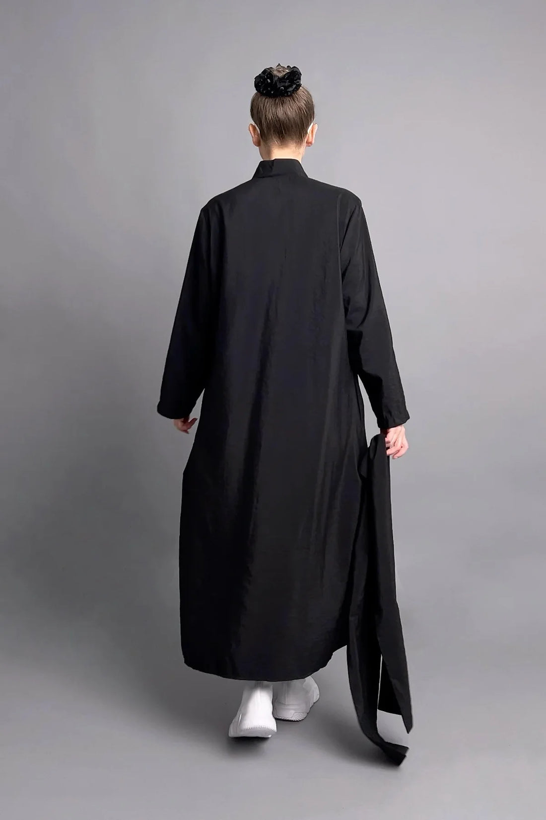 Oversize-Crashkleid aus Popeline mit Zip, variabler Bindung und Drapierungen